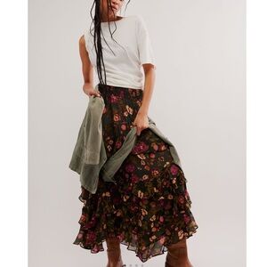 NWOT FREE PEOPLE Lolita Maxi Skirt / Wash Black Combo SOLD OUT